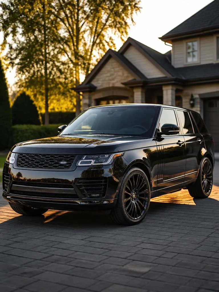 Freshly detailed luxury SUV in an Ottawa driveway at golden hour — Golden Drip Detailing